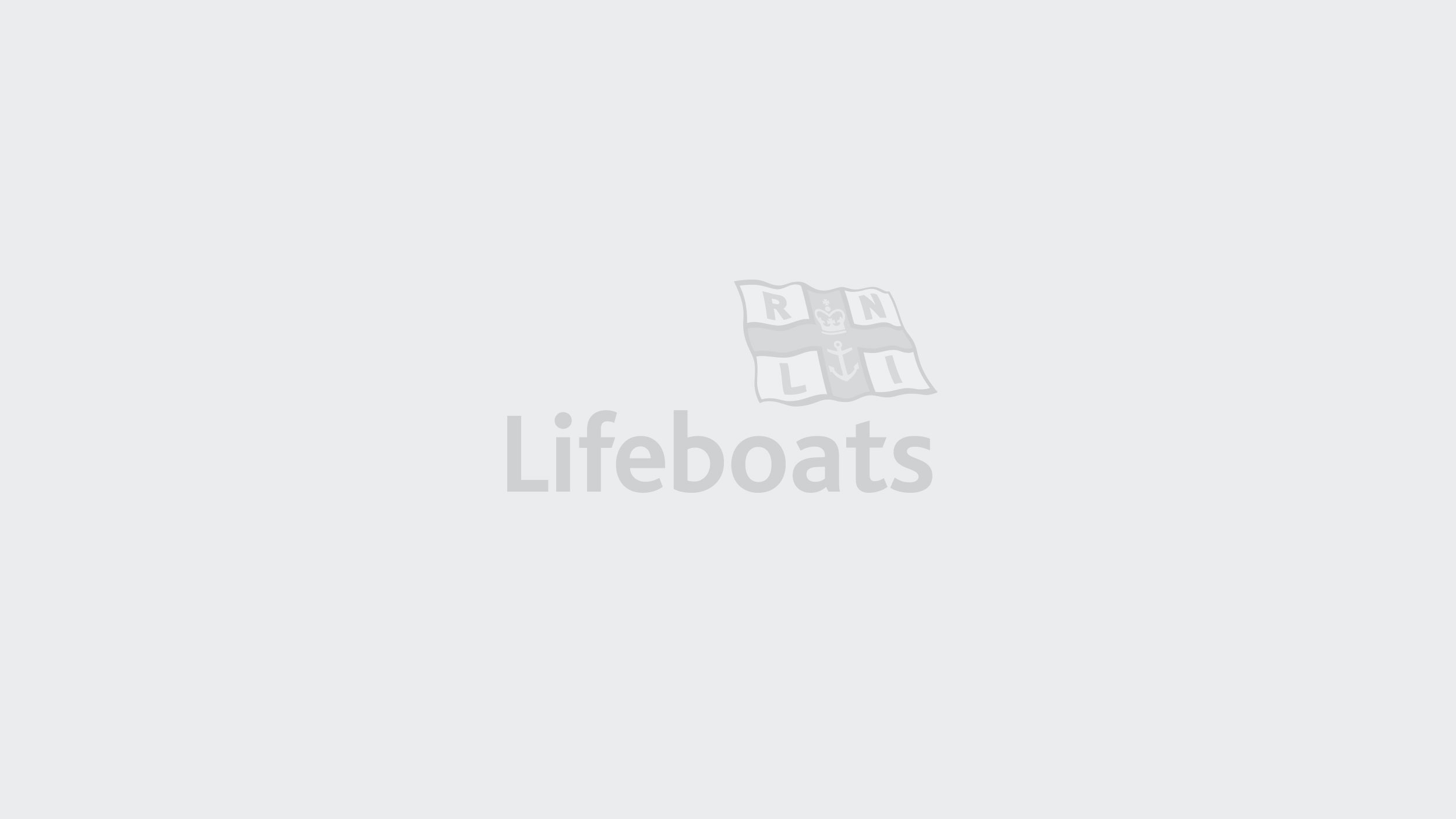 RNLI Lifeboats logo on grey background