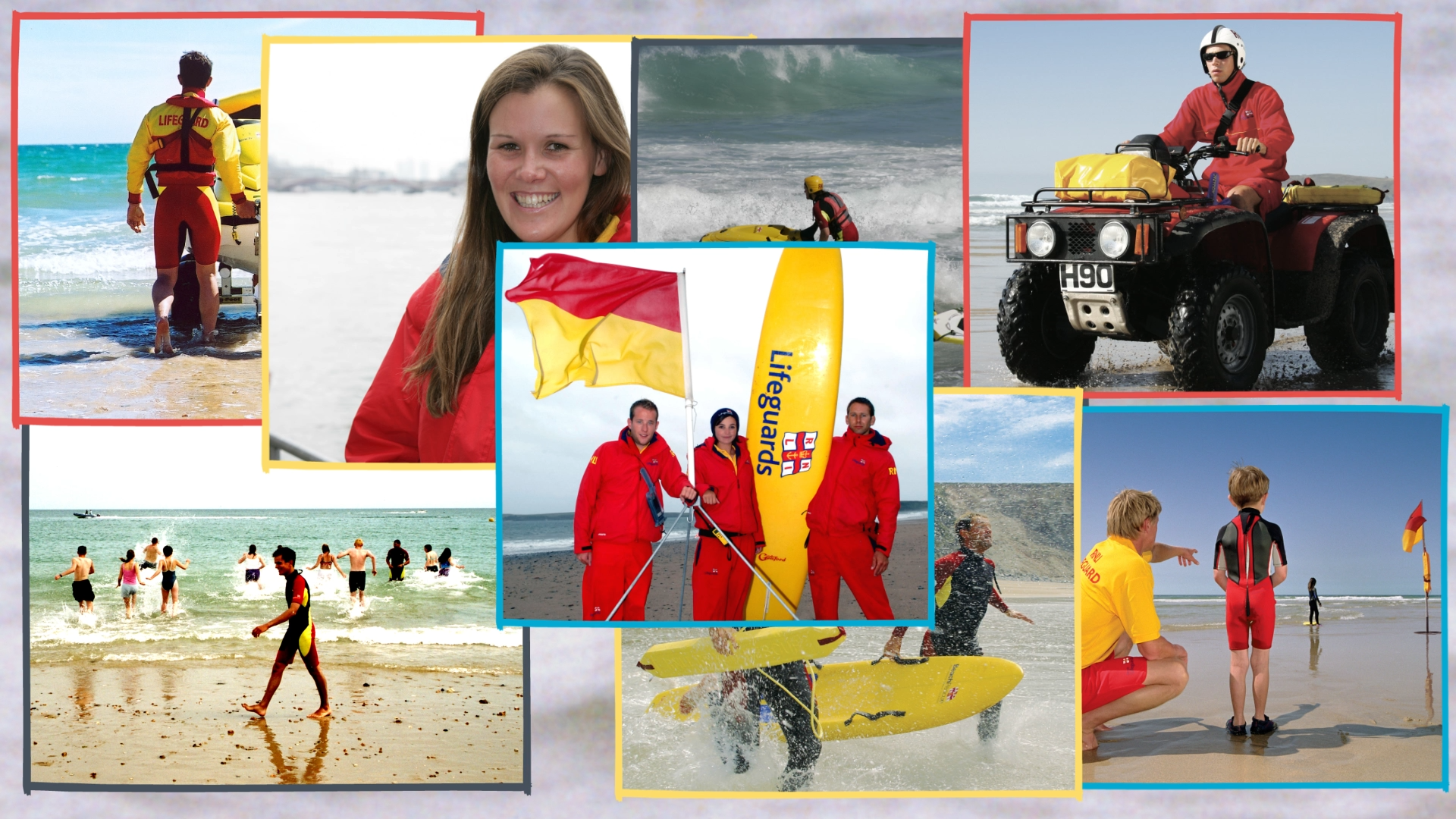 Collage of images of lifeguards